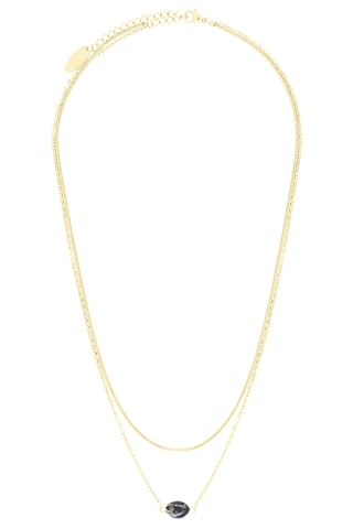 Collier - Plaqué ion or jaune et labradorite