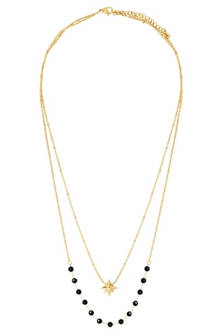 Collier - Plaqué ion or jaune et onyx