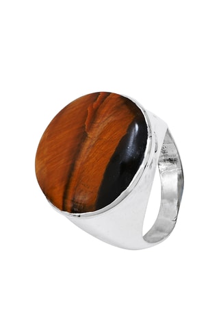 Bague - Argent et œil-de-tigre