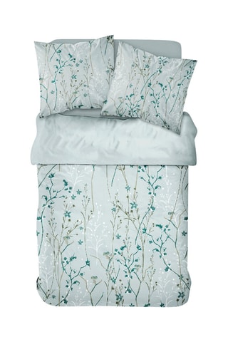 Parure de couette en coton 57 fils/cm² Sunshine - Vert d'eau et kaki