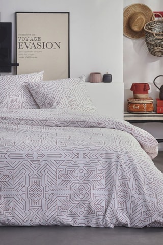 Parure de couette Crazy - Beige et rouge