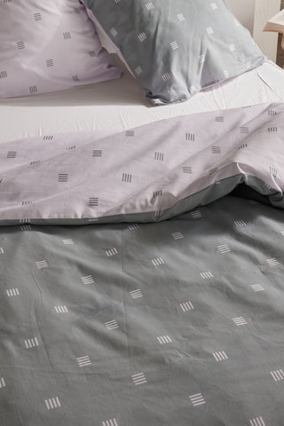 Parure de couette réversible Crazy - Blanc et gris