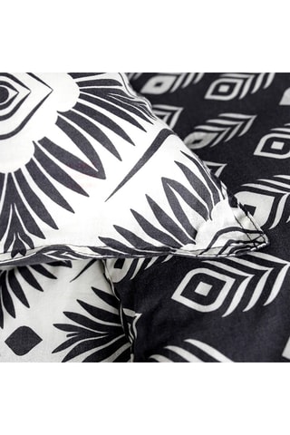 Parure de couette en coton Sunshine - Ecru et noir