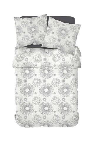 Parure de couette en coton Flanelle - Blanc et noir
