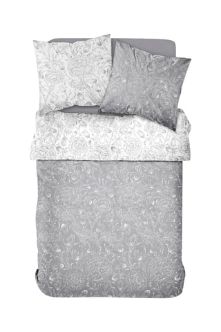 Parure de couette en coton 57 fils/cm² Sunshine - Gris et blanc
