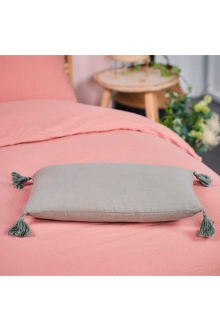 Coussin Indian Flowers - Sauge - 30 x 50 cm