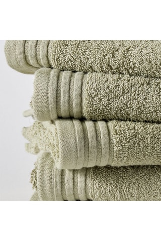 6 serviettes de bain - Vert - 50 x 130 cm