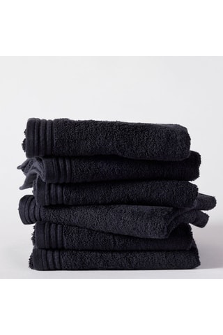 6 serviettes de bain - Noir - 50 x 130 cm