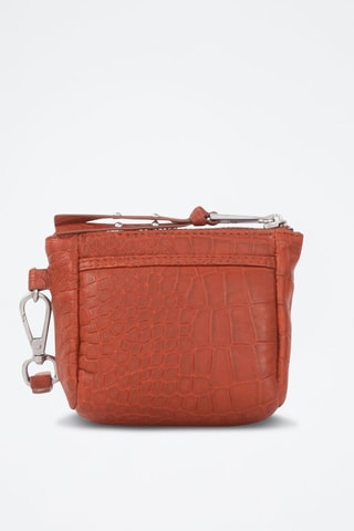 Porte-monnaie en cuir d'agneau - Orange - IKKS