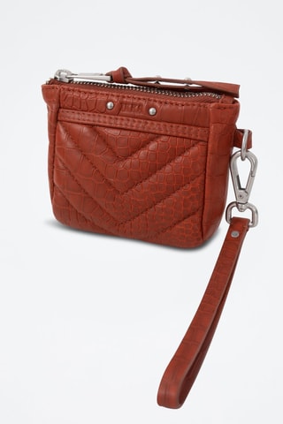 Porte-monnaie en cuir d'agneau - Orange - IKKS