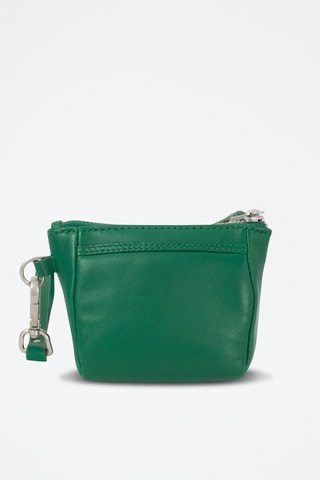 Porte-monnaie en cuir d'agneau - Vert - IKKS