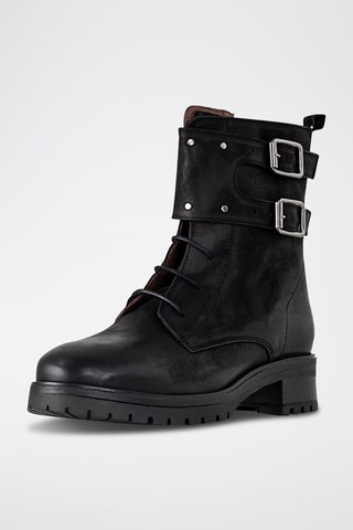 Bottines en cuir de veau - Noir - IKKS