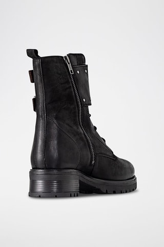 Bottines en cuir de veau - Noir - IKKS