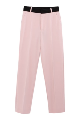 Pantalon droit taille haute. - Rose - IKKS
