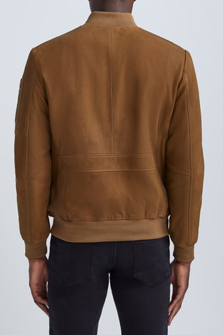 Bomber en cuir d'agneau - Beige - IKKS