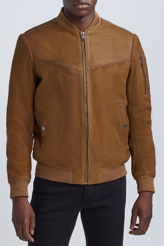 Bomber en cuir d'agneau - Beige - IKKS
