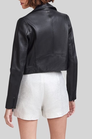 Veste en cuir de mouton - Noir - IKKS