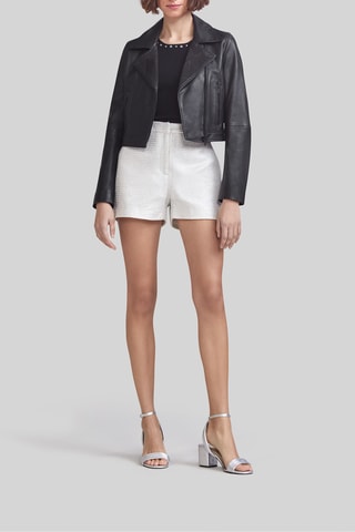 Veste en cuir de mouton - Noir - IKKS