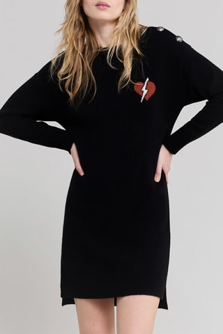 Robe pull en laine - Noir - IKKS