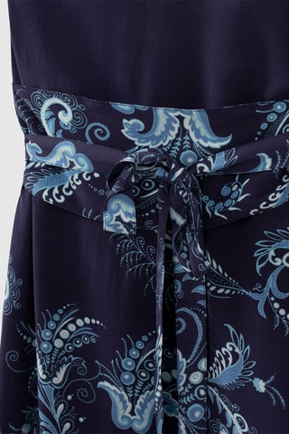 Robe asymétrique en soie - Bleu - IKKS