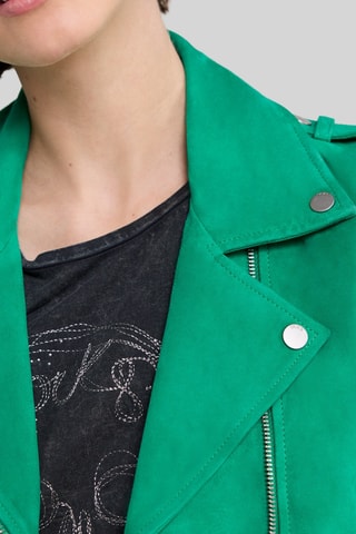 Blouson en cuir de chèvre - Vert - IKKS