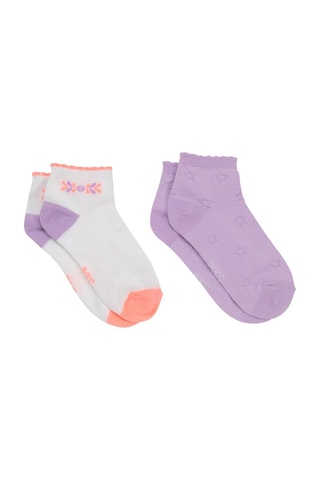 2 paires de socquettes - Blanc et lilas - IKKS