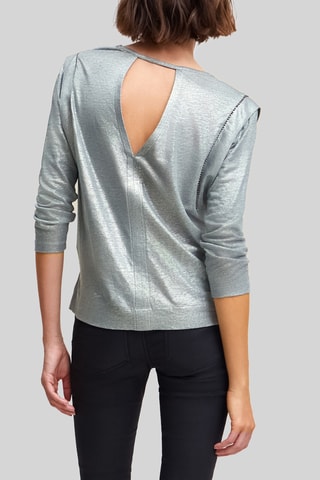 T-shirt en lin - Bleu et gris - IKKS