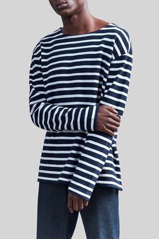 T-shirt - Bleu marine et blanc - IKKS