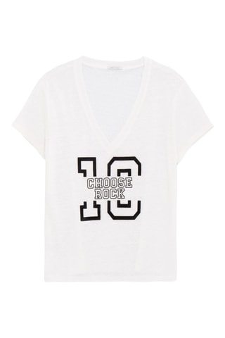 T-shirt loose en lin - Ecru - IKKS