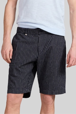 Bermuda chino en lin - Bleu marine - IKKS