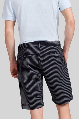 Bermuda chino en lin - Bleu marine - IKKS