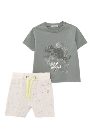 T-shirt et bermuda - Kaki et écru - IKKS