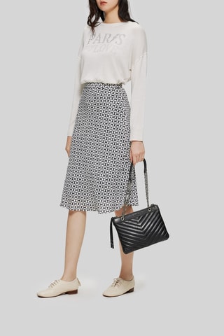 Jupe patineuse taille haute - Blanc - IKKS