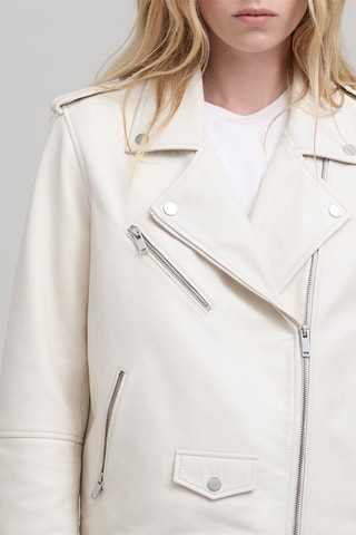 Veste en cuir d'agneau - Ecru - IKKS