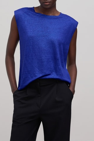 Blouse en lin - Bleu électrique - IKKS