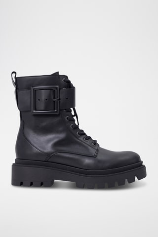 Bottines en cuir de veau - Noir - IKKS