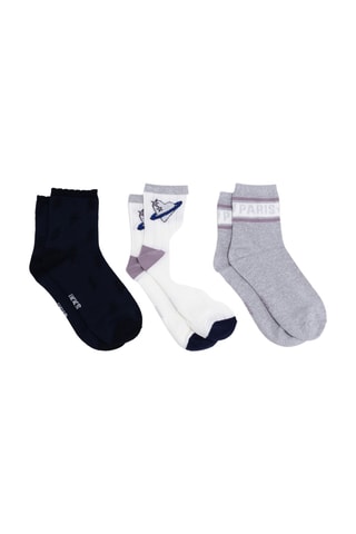3 paires de chaussettes - Bleu marine et blanc - IKKS