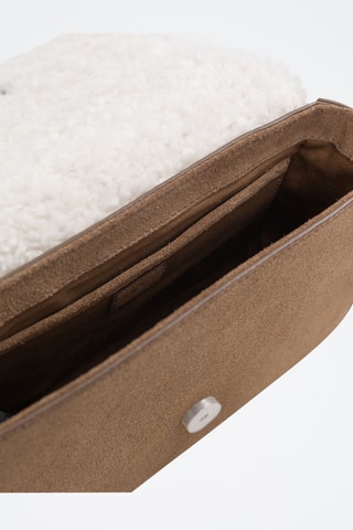 Sac bandoulière en cuir de veau - Camel - IKKS