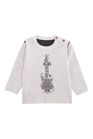 Pull réversible - Gris chiné et noir - IKKS