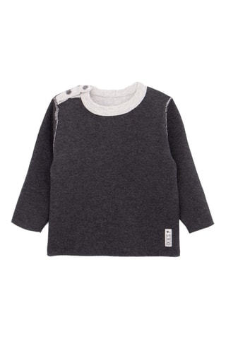 Pull réversible - Gris chiné et noir - IKKS