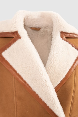 Veste en cuir de mouton - Camel - IKKS