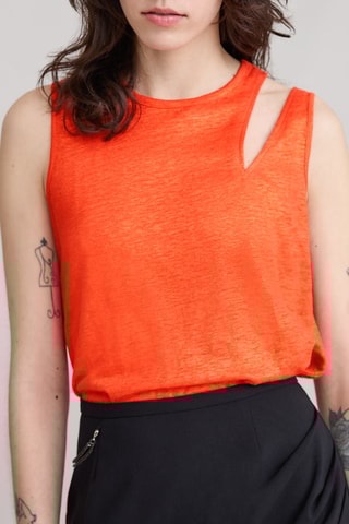 Top en lin - Orange - IKKS
