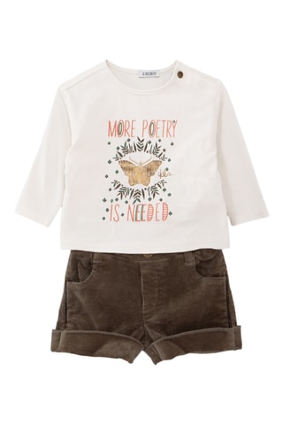 T-shirt et short - Kaki et blanc - IKKS