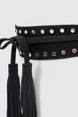 Ceinture en cuir de veau - Noir - IKKS