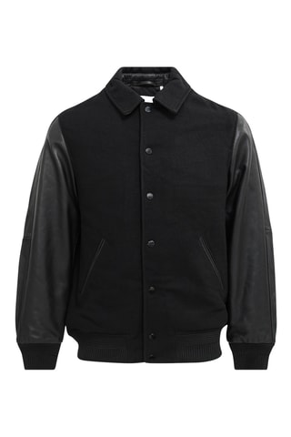 Teddy en laine et cuir d'agneau - Noir - IKKS