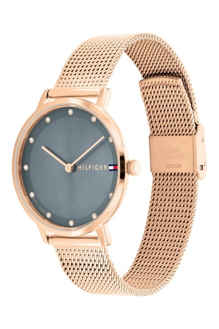 Stalen en Doublé Roségoud Quartz Horloge