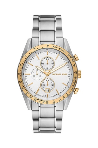 Quartz Horloge van Staal - Chronograaf en Tachymeter - Zilverkleurig en Goudkleurig 