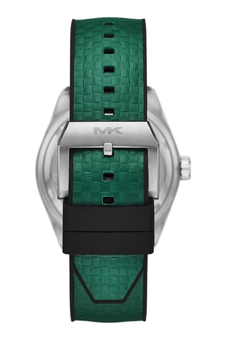 Stoffen Quartz Horloge - Groen en Zilverkleurig