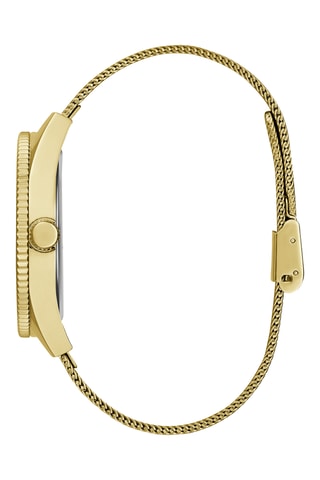Stalen Quartz Horloge - Goudkleurig en Groen