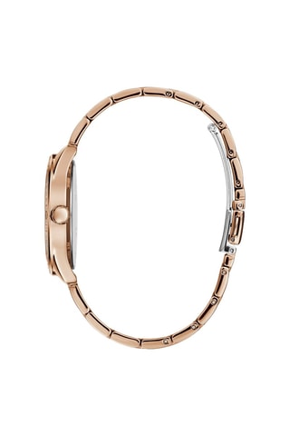 Stalen Quartz Horloge  Roségoudkleurig en Zilverkleurig